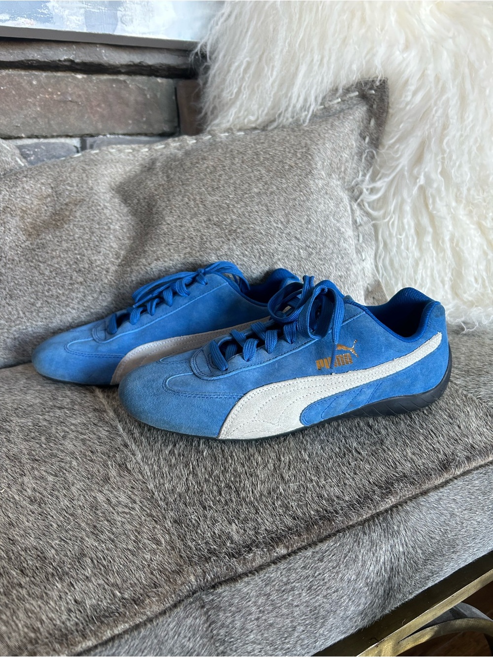 PUMA Speedcat OG Sparco Low Lace Up Blue Sneakers Shoes 30717102 Mens 8 Womens 9
